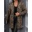 Plus Size Leopard Print Mid-Length Cardigan, Loose & Figure-Flattering Women's Top, Versatile Retro Wild-Style Long-Sleeve Coat For Daily Commute, Parties, Outings, Womens Plus Size Clearance, Christmas
