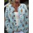 Plus Size - 2D FLAT PATTERN Plus Size, All-printed Elegant Cardigan Jacket For Cats And Dogs, Elastic Round Neck Button-front Lightweight Autumn And Winter Jacket For Women, Casual Jacket For Pet Lovers