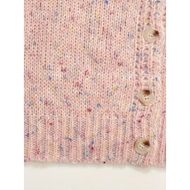 Plus Size, Women's Elegant Solid Color Round Neck Blouse - Loose Fit Long Sleeve Button-Front Jacket, Spring/Autumn Outerwear, Machine Washable Casual to Dressy Swe Coat ( Special Line)