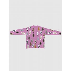 [Playful Design] Plus Size - Women's Lightweight Sweater Jacket - Pastel Pink With Black & White Animal Print, Button-Front Closure, Non-Bulky Long Sleeve Cardigan For Fall/Winter, Everyday & Formal Outfits - Position BK 052032, Fall Fashion, Playful Design, Comfortable Fit, Stylish Outerwear, Fashion Lovers, Cat Cardigan/Sweater For Women, Cardigan For Curvy Women, Curve Cat Print, Cardigans Women Good Quality, Vest Woman Large Size With Sleeve