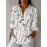 Women'S Red & Green Candy Cane & Holly Print White Long Sleeve Shirt - Lightweight Breathable Fabric, Stand Collar Button Front Closure, Regular Fit All-Day Comfort, Casual Winter Holiday Christmas Party Outfit, Festive Winter Alternative