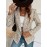 Women'S Elegant Blazer Jacket - Loose Fit Long Sleeve Button-Front Coat, & Brown Checkered Pattern, Structured Non-Stretch Fabric for Professional Casual Wear, Fall/Winter Office & Party Outerwear, Ladies Blazers