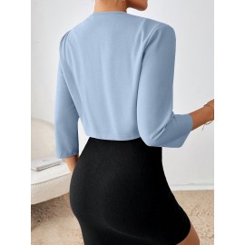 Women'S Stylish Pleated Collar Blazer