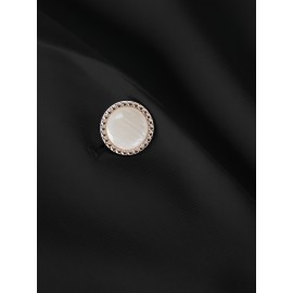 Women'S Lightweight Blazer - Elegant H-Silhouette Office Jacket, Non-Stretch Fabric, Three-Quarter Sleeve Blazer for Women, Professional & Casual Outfits (Spring/Fall/Summer) - Easy-Care Business Coat, Spring Summer Wear, Lace Trim Detailing, Fall Wardrobe, Breathable Material, Working Women