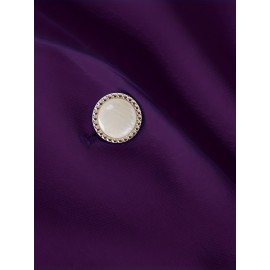 Women'S Lightweight Blazer - Elegant H-Silhouette Office Jacket, Non-Stretch Fabric, Three-Quarter Sleeve Blazer for Women, Professional & Casual Outfits (Spring/Fall/Summer) - Easy-Care Business Coat, Spring Summer Wear, Lace Trim Detailing, Fall Wardrobe, Breathable Material, Working Women